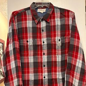 Used Denim & Supply Ralph Lauren Casual Red/Grey/White Plaid Button Up XXL